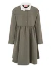 Vivetta Collared Long-sleeve Dress In Gray