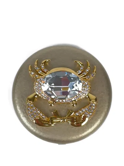 Vivetta Crab-embellished Crystal Bag Mirror In Purple