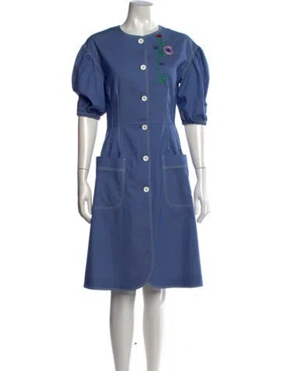 Pre-owned Vivetta Crew Neck Knee-length Dress In Blue
