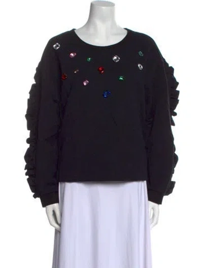 Pre-owned Vivetta Crew Neck Long Sleeve Sweatshirt In Black