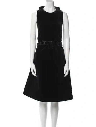Pre-owned Vivetta Crew Neck Midi Length Dress In Black