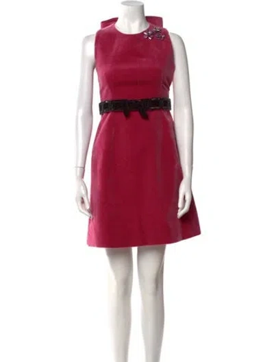 Pre-owned Vivetta Crew Neck Mini Dress In Pink