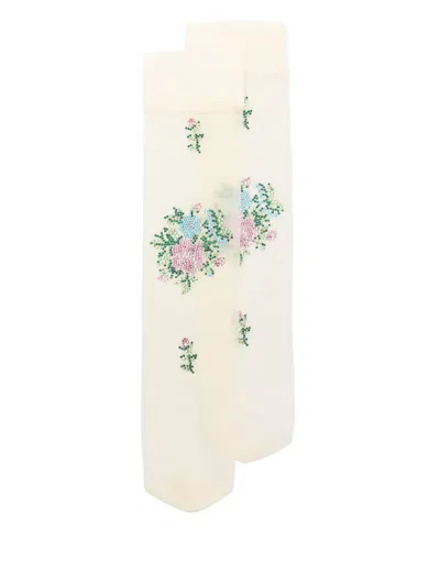 Vivetta Crystal-embellished Socks In Neutrals