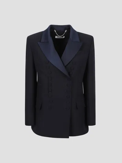 Vivetta Double-breasted Jacket With Pocket Detail In Blue