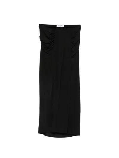 Vivetta Draped Midi Skirt In Black