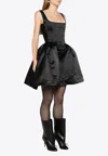 Vivetta Duchess Satin Mini Dress In Black