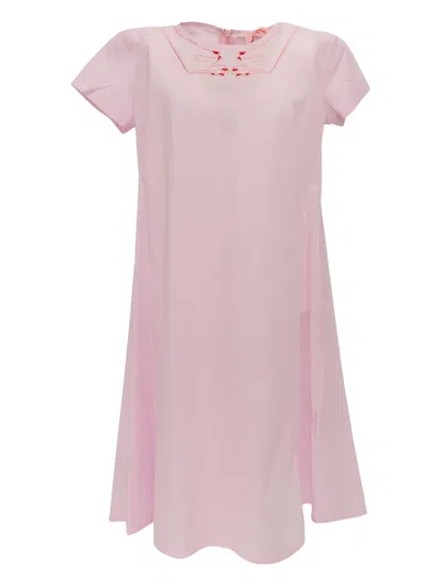 Vivetta Kids' Embroidered-collar Cotton Dress In Pink