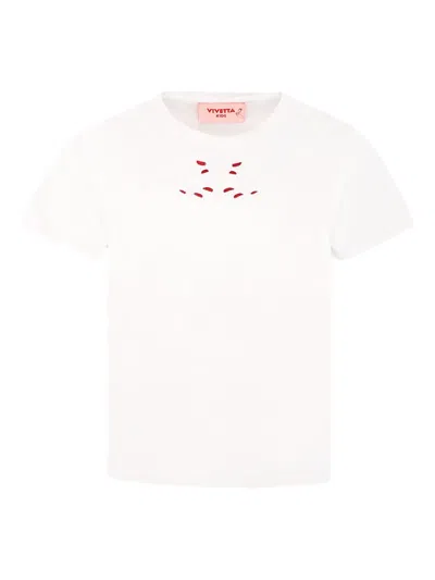 Vivetta Kids' Embroidered-detail T-shirt In White