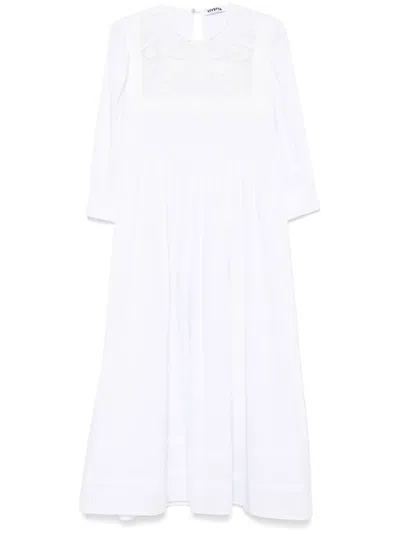 Vivetta Embroidered Midi Dress In 白色