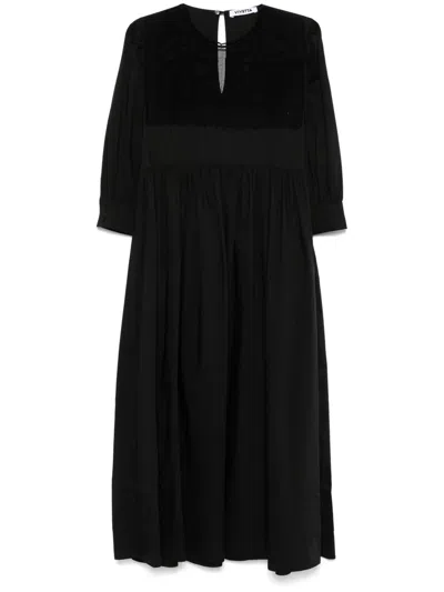 Vivetta Embroidered Midi Dress In 黑色