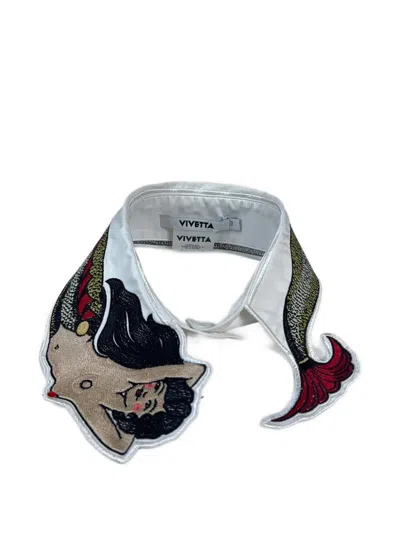 Vivetta Embroidered-mermaid Motif Collar In Multi