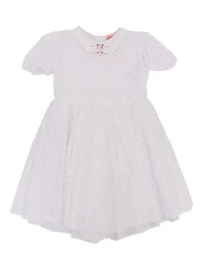Vivetta Kids' Eyelet-embroidered Dress In White