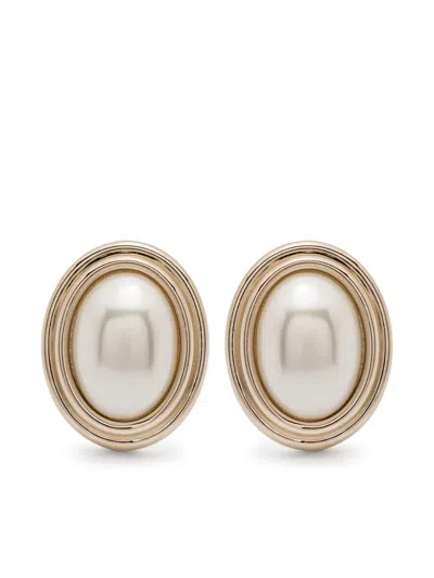 Vivetta Faux-pearl Earrings In Gold/white
