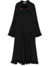 Vivetta Floral-embroidered Dress In Black