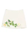 Vivetta Floral-embroidered Scalloped Mini Skirt In White