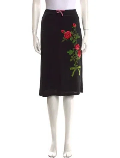 Pre-owned Vivetta Floral Print Knee-length Skirt In Black