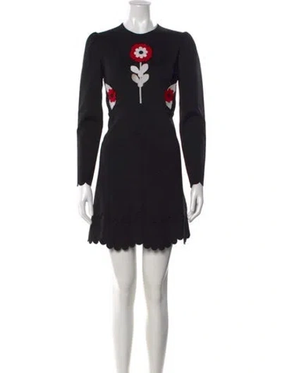 Pre-owned Vivetta Floral Print Mini Dress In Blue
