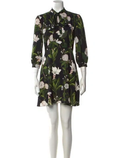 Pre-owned Vivetta Floral Print Mini Dress In Green