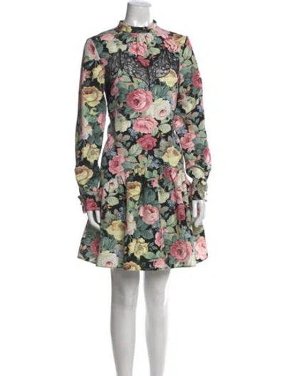 Pre-owned Vivetta Floral Print Mini Dress In Pink