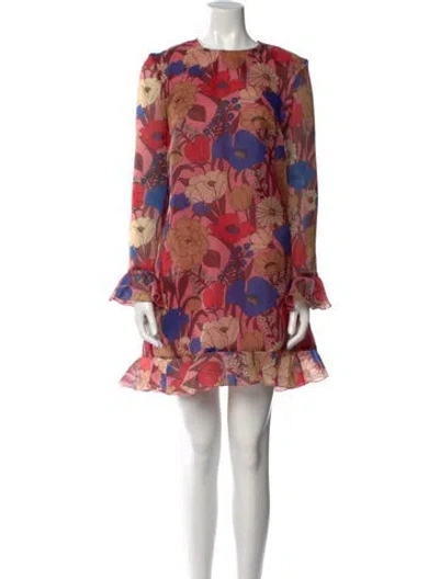 Pre-owned Vivetta Floral Print Mini Dress In Pink