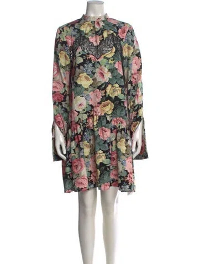 Pre-owned Vivetta Floral Print Mini Dress In Pink