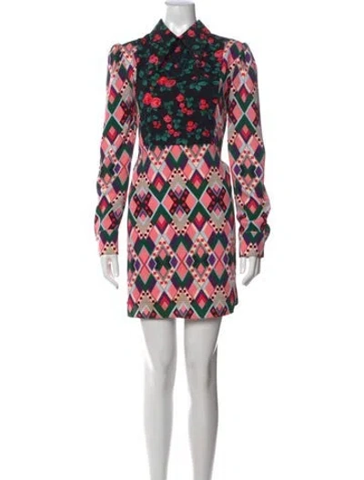 Pre-owned Vivetta Floral Print Mini Dress In Pink