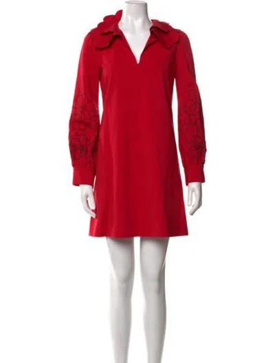 Pre-owned Vivetta Floral Print Mini Dress In Red