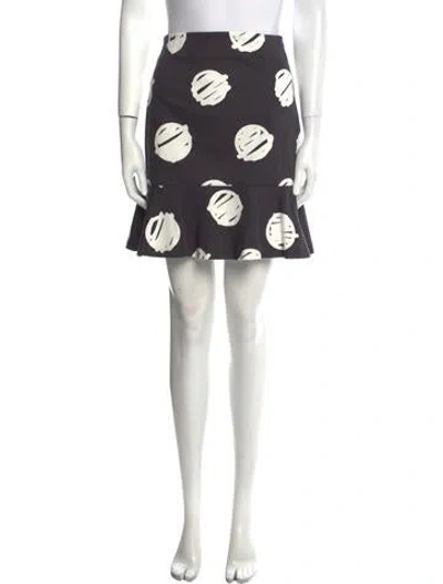 Pre-owned Vivetta Floral Print Mini Skirt In White