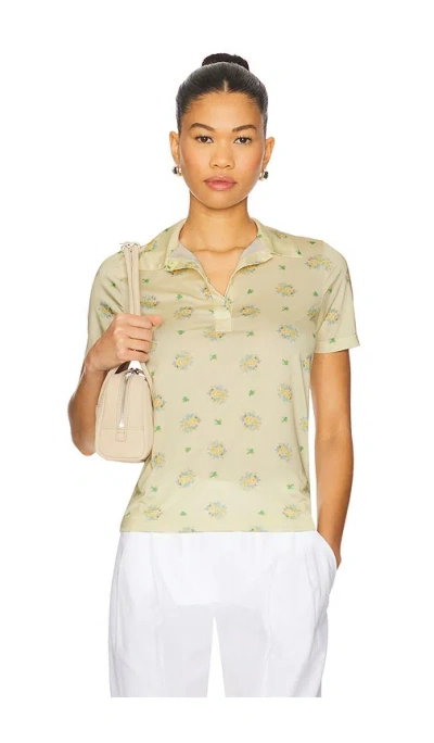 Vivetta Floral Print Polo In Green
