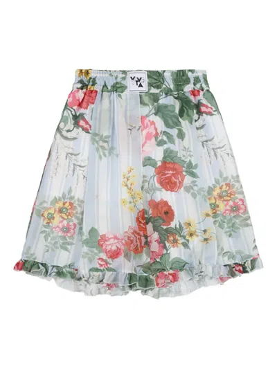 VIVETTA FLORAL-PRINT RUFFLED SHORTS