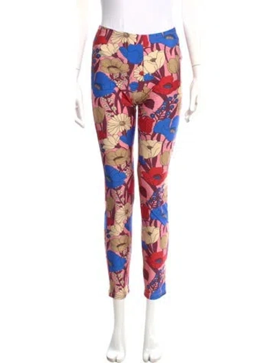 Pre-owned Vivetta Floral Print Skinny Leg Pants In Pink