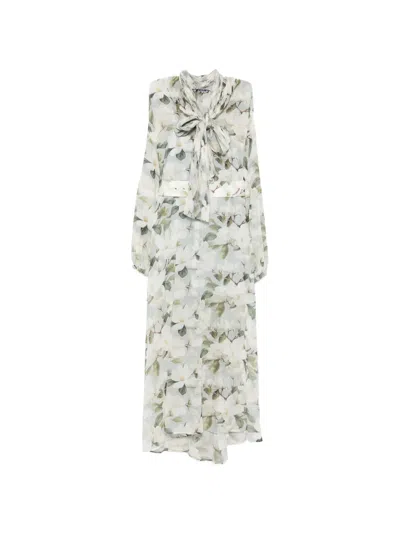 Vivetta Floral-print Pussy-bow Dress In Multi