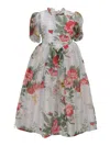 Vivetta Flower Printed Dress In Light Blue Color In Blue