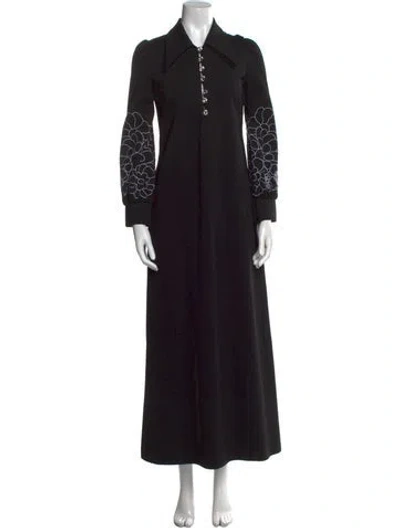 Pre-owned Vivetta Graphic Print Long Dress In Black