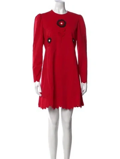Pre-owned Vivetta Graphic Print Mini Dress In Red