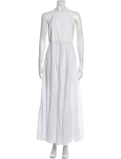 Pre-owned Vivetta Halterneck Long Dress In White