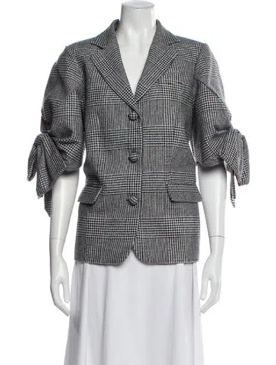 Pre-owned Vivetta Houndstooth Print Blazer In Black