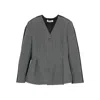 Vivetta Button-front Panelled Jacket In Gray