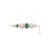 Vivetta Crystal-embellished Bracelet In Gold/green