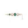 Vivetta Crystal-embellished Bracelet In Gold/green