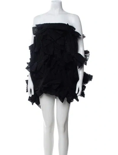 Pre-owned Vivetta Lace Pattern Mini Dress In Black