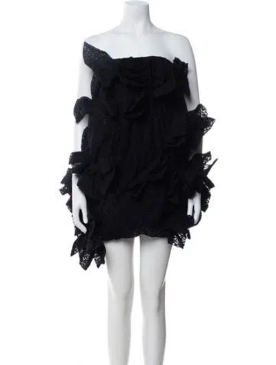 Pre-owned Vivetta Lace Pattern Mini Dress In Black