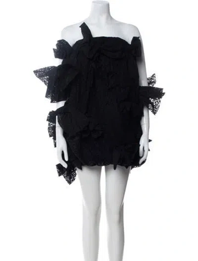 Pre-owned Vivetta Lace Pattern Mini Dress In Black