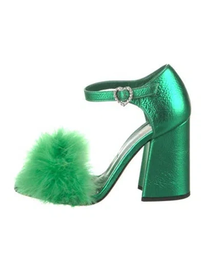 Pre-owned Vivetta Leather Sandals In Green
