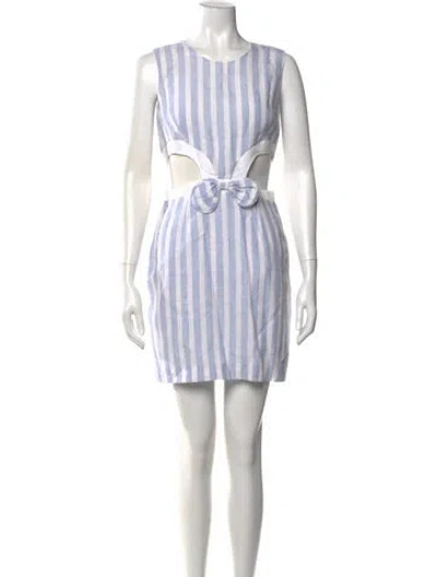 Pre-owned Vivetta Linen Mini Dress In Blue