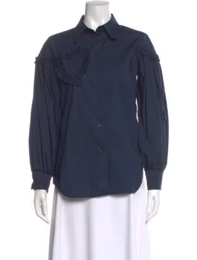 Pre-owned Vivetta Long Sleeve Blouse In Blue