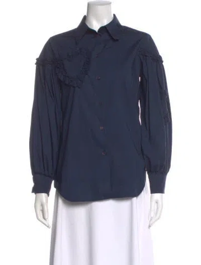 Pre-owned Vivetta Long Sleeve Blouse In Blue