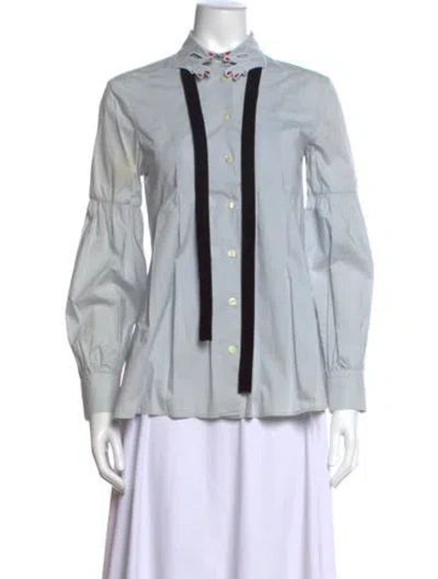 Pre-owned Vivetta Long Sleeve Blouse In Blue