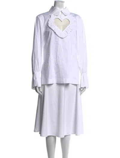 Pre-owned Vivetta Long Sleeve Blouse In White