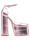 Vivetta Metallic-finish Leather Sandals In Pink